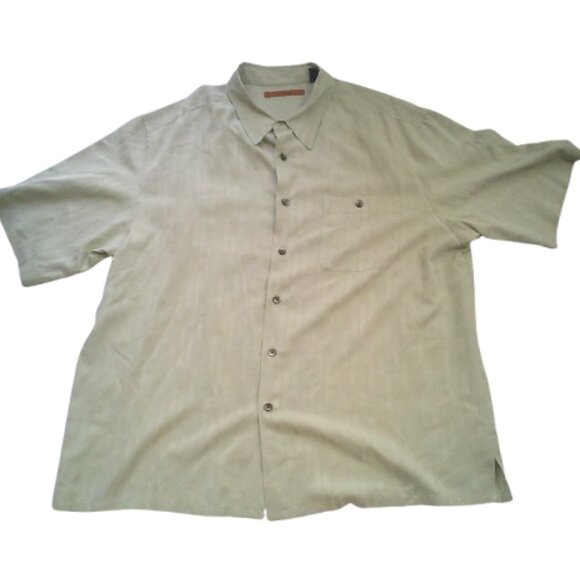 Men's Axis Silk Button UP Tropical Shirt, Size XXL Big & Tall Shirt - Picture 5 of 8